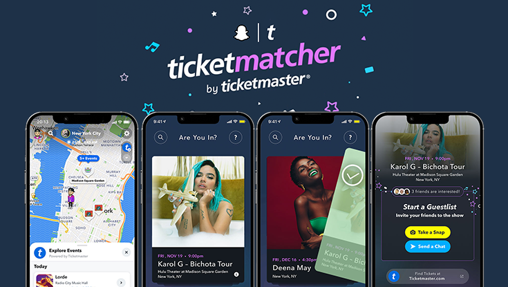Fans kunnen nu tickets ontdekken via Snapchat